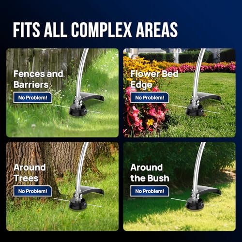 WILD BADGER POWER 26cc Weed Wacker Gas Powered, 2 in 1 String Trimmer/Edger 15" with Curved Shaft, Light Weight 9.9 lbs