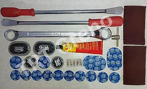 Image of Heavy Duty Tools for Cycle, Bike, Motorcycle Scooter, Tricycle Complete Tubed Tyre Puncture Repair Complete Kit