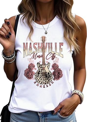 Women Country Music Sleeveless Tank Tops Funny Letter Vacation Tanks Summer Casual Beach Holiday Shirt