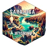 Saratoga Wyoming Souvenir Travel Destination Die Cut Hexagon Decorative Flat Magnet 2-Inch