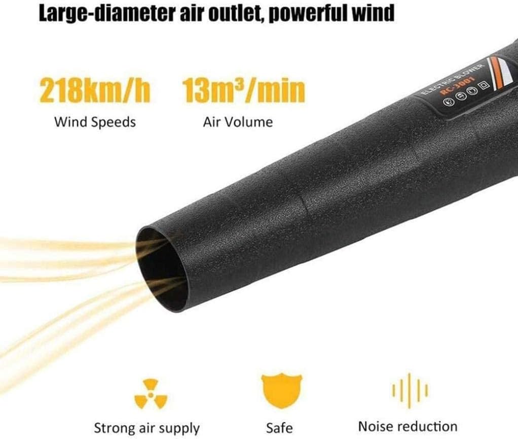 High Power Garden Leaf Blower 6 Speeds Cordless Blower Dust Leaf Blower Lightweight Portable for Clear Leaves and Debris from Garden 5 m Wire (5 m Wire)