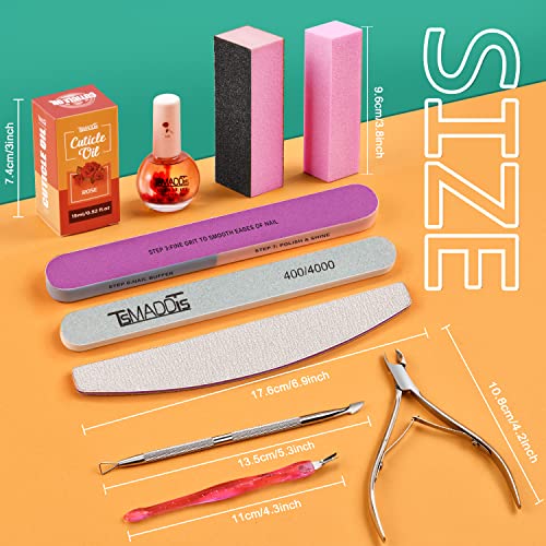 Nail Buffers And Files, Tsmaddts Manicure Tools Kit Nail File Kit With 3Pcs Nail Files, 2Pcs Nail Buffer Blocks, 2Pcs Polishing Nail Buffers,Cuticle Nippers, Cuticle Pusher And Cuticle Oil #TOP1