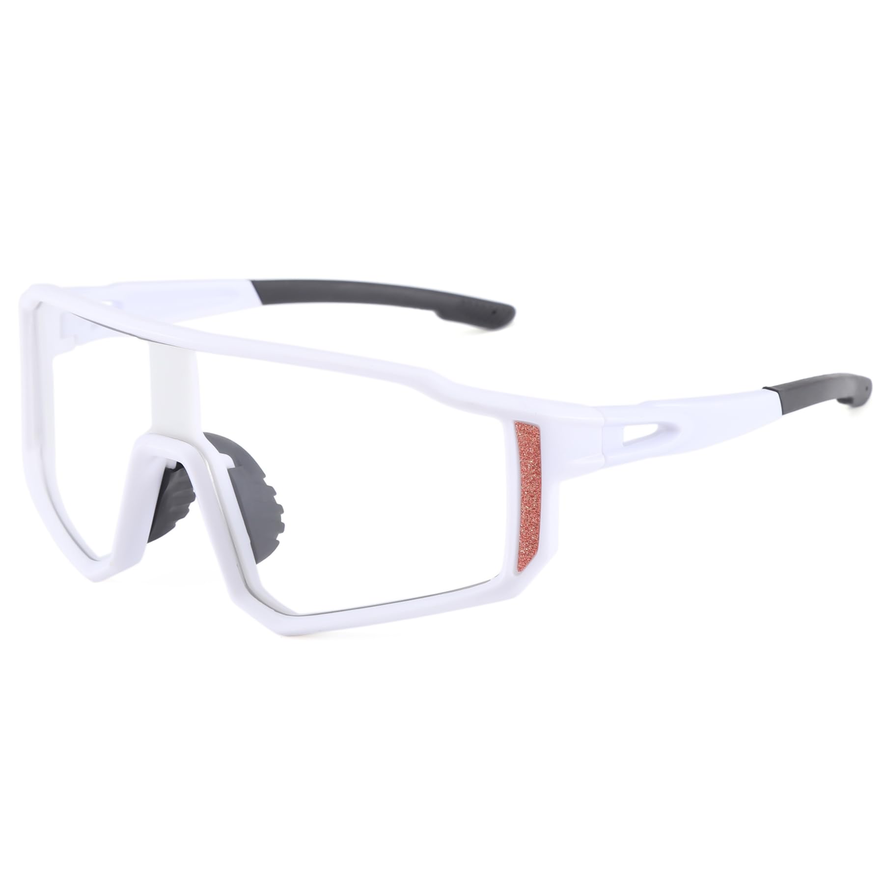 Long Keeper Cycling Glasses Photochromic Sports Sunglasses Women Men Windproof Running Sun Glasses Driving Fishing Mountain Bike Sunglasses UV400 Shades (White)