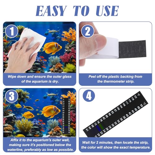 Image of 10PCS Aquarium Thermometer Strips, 61-122℉(15-50C), Fish Tank Thermometer, Fish Tank Test Temperature Strips Display for Fermenting, Brewing, Wine, Beer, Aquariums