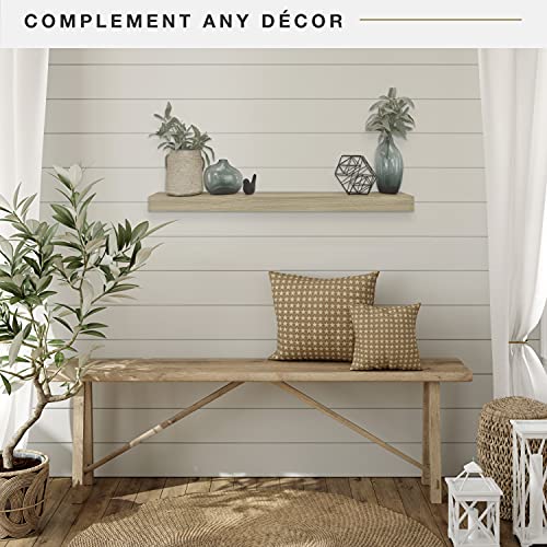 Image of MCS Natural Woodgrain Floating Shelf, 36 Inch x 4 Inch, 36 x 4