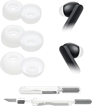Replacement Ear Tips For CMF BY NOTHING Buds Pro 2 Headphones[Added cleaning pen] Made Of Soft And Comfortable Silicone Material For CMF Buds Pro 2 Eartips AccessoriesWhite