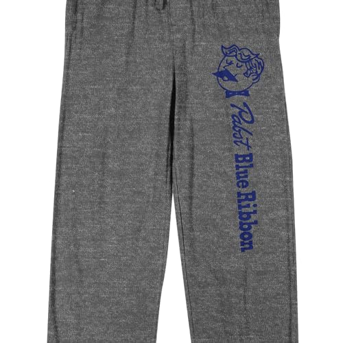 Pabst Blue Ribbon Logo Men's Heather Gray Sleep Pants2
