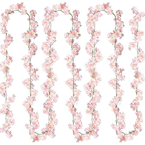 SGGVECSY Artificial Cherry Blossom Garland Cover