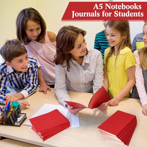 Image of Mimorou 100 Pcs A5 Journals Notebooks Bulk,Red,Lined