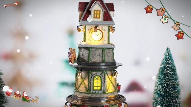 Amazon.com: MUMTOP Christmas Village Clock Tower with