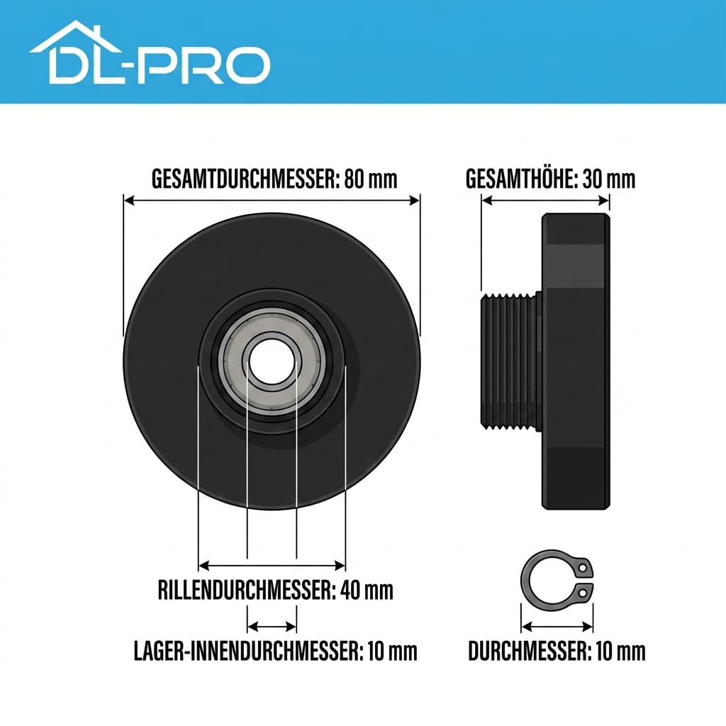 DL-pro Rolka napinająca do Bosch Siemens 00600436 600436 rolka jezdna rolka do silnika dwupasmowego do SelfCleaning Classixx Exxcel Avantixx Ascenta suszarka pralko-suszarka