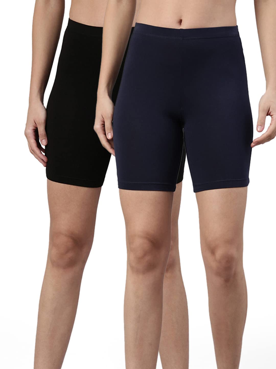 twin birds Cotton Stretchable Solid Coloured Skinny Fit Knee Length Yoga/Cycling/Sports Shorts for Women-picture-26