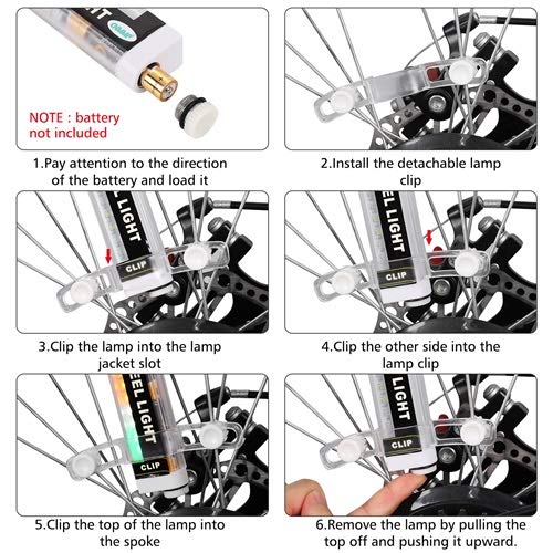 Bike Wheel Light, Bicycle Wheel Light LED Waterproof Spoke Lights Bicycle RGB Led Lights for Kids Adults Safety Cool Bike Accessories for Mountain Bike/Road Bikes/BMX Bike/Hybrid Bike/Folding Bike