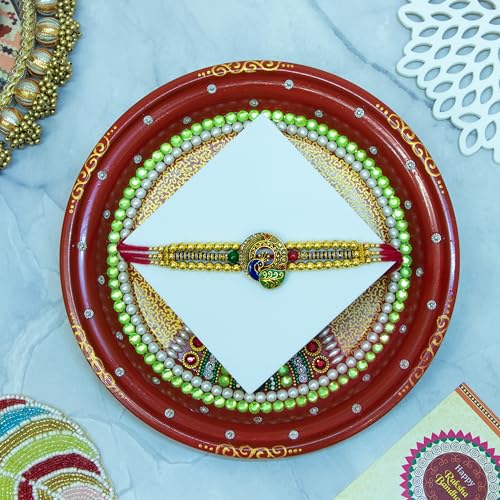 Image of Canton Rakhi Set of 2 For Brother With Chocolate Gift Hamper, rakhi gift for brother, Pack of 2 Designer Rakhi For brother (Design-16)