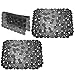 mDesign Adjustable Kitchen Sink Dish Drying Mat/Grid - Soft Plastic Sink Protector, Cushions Sinks, Dishes - Quick Draining Pebble Design - Includes 1 Saddle, 2 Large Mats - Set of 3 - Black