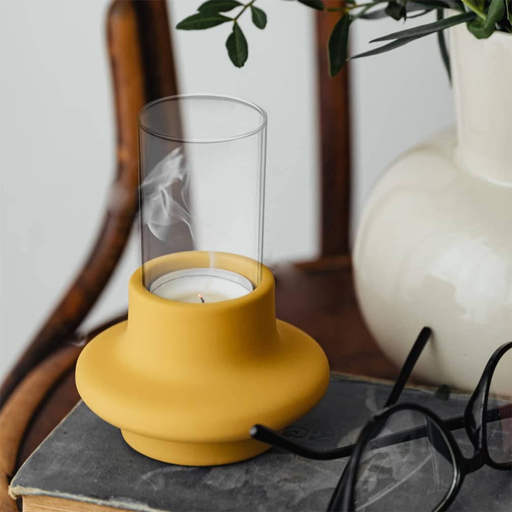 Garneck Portavelas de Vidrio de Borosilicato Transparente, Funda Cilíndrica para Velas, 2 Piezas, Diseño Elegante y Simple para Decoración en Bodas y Hogar
