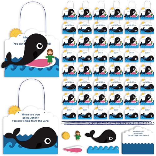 Wenqik 24 Pcs 24 Pcs Jonah and Whale Craft Kit Kids Bible Story Activities