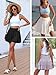 Caracilia Womens Summer Flowy Mini Skorts Skirts High Waist Ruffle Tiered Casual Cute Boho Beach Short Skirts Built-in Shorts Black Medium
