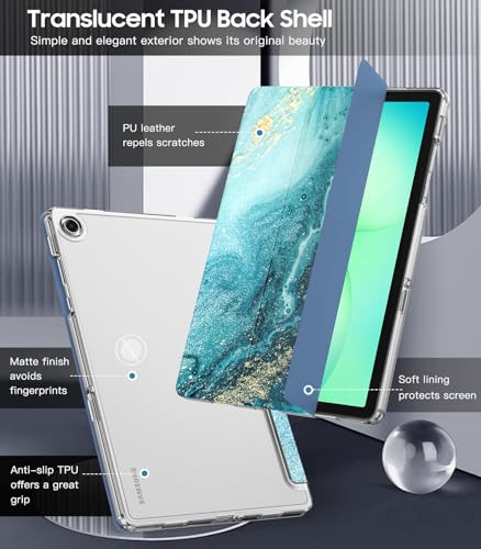Image of TiMOVO Case for Samsung Galaxy Tab A11+ /A11 Plus 11 inch 2026, Gilding Texture | Fit for SM-X230 /X236 /X238, Slim Soft TPU, Translucent Frosted Back, Auto Wake /Sleep