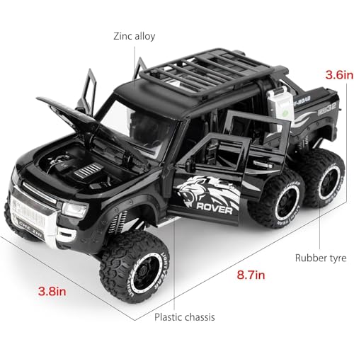 Image of 1:24 Defender Toy Car Diecast Metal Cars Model Defender Cars for Kids Boy Girl Zinc Alloy Pull Back Toy Car with Sound and Light Gift and Collectible