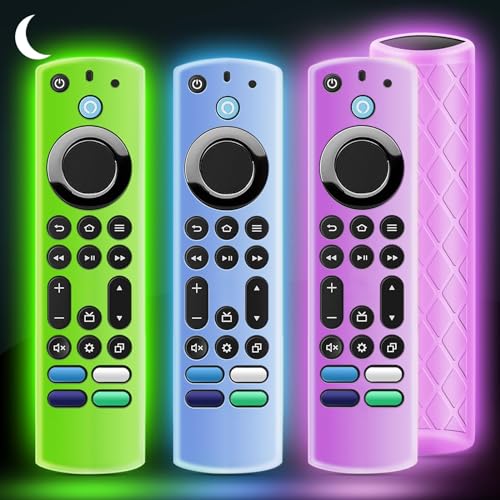 OneBom (3Pcs) Silicone Remote Case Glow in The Dark for Firetv 4K Max (2nd)/Insignia/Pioneer/Omni...