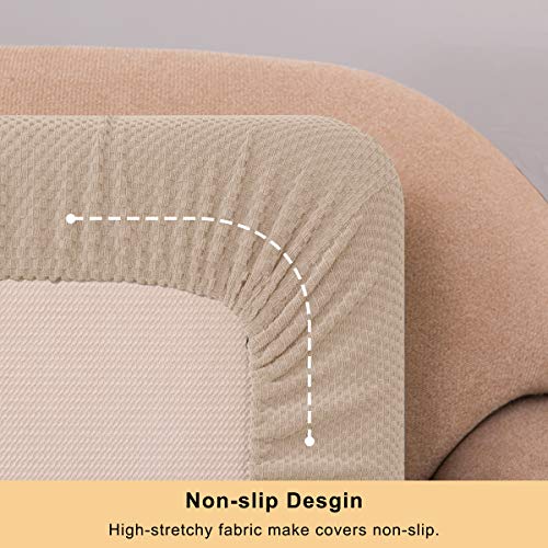 Dyfun Couch Cushion Cover Stretch Rv Seat Cover Cushion Knit Slipcover Furniture Protector Reversible Cover In Living Room For Settee (Chair Cushion, Beige) #TOP4