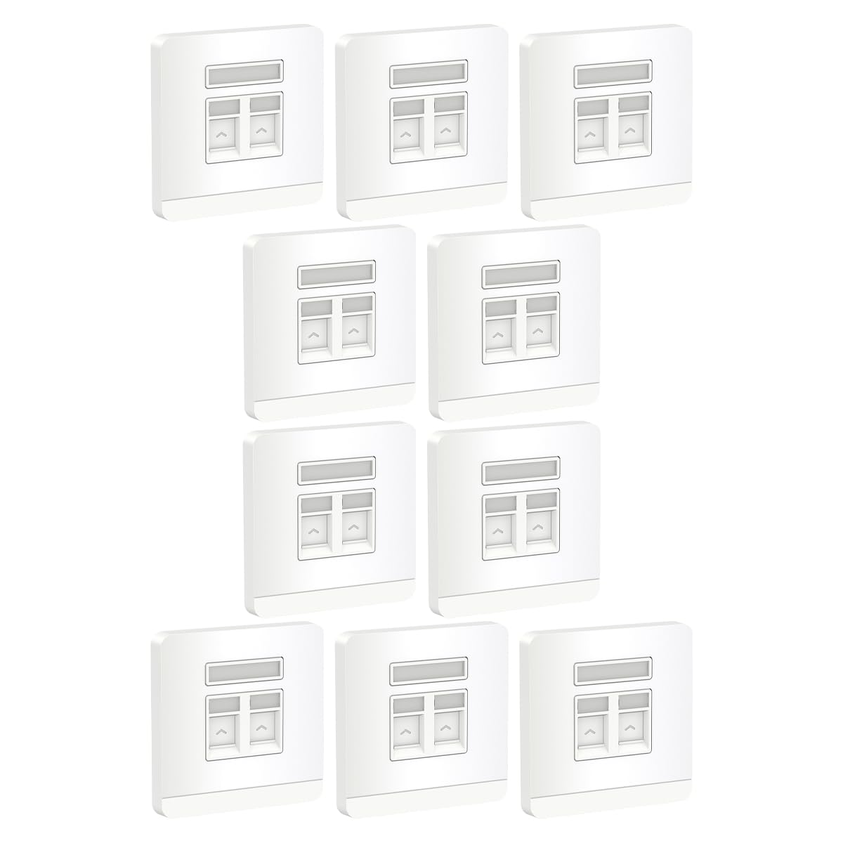 RACOSchneider AvaterOn 1 Gang 2 Keystone Wall Plate Jack RJ45-E8332RJS Pack Of (10, White)