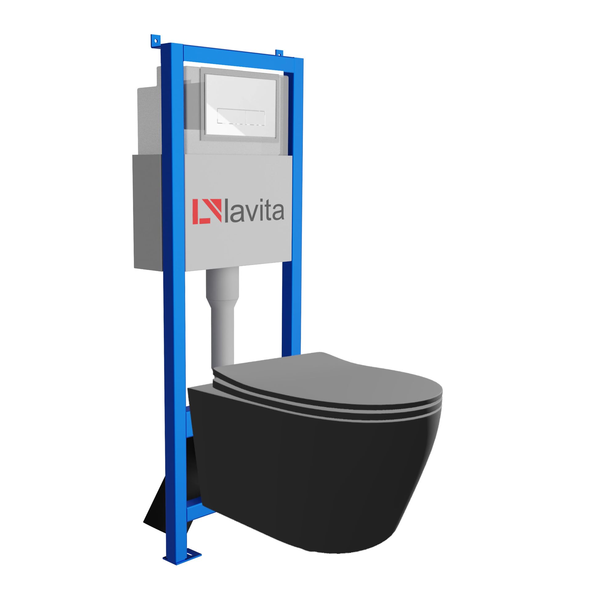 Pacco Completo Lavita LAV 101: Elemento Parete WC 40 Cm + Lavabo SOFI SLIM + Piastra LAV 200.3.1 Bianca