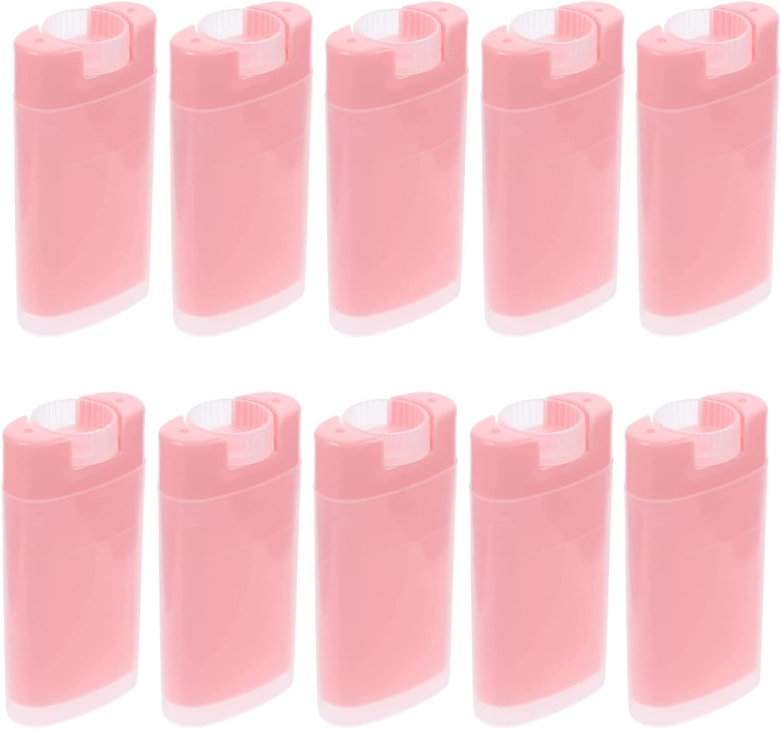 Minsily 20 PCS 15ml Empty Plastic Deodorant Containers Oval Lip Balm Tubes 0.5 Oz Deodorant Sticks Containers Oval Twist-Up Refillable Tubes BPA-Free for DIY Homemade Lipstick Crayon Chapstick(Pink)