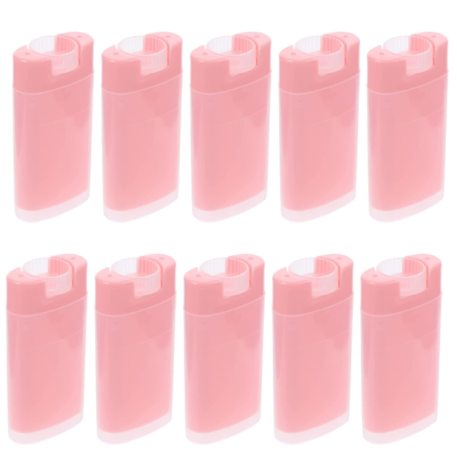 Minsily 20 PCS 15ml Empty Plastic Deodorant Containers Oval Lip Balm Tubes 0.5 Oz Deodorant Sticks Containers Oval Twist-Up Refillable Tubes BPA-Free for DIY Homemade Lipstick Crayon Chapstick(Pink)