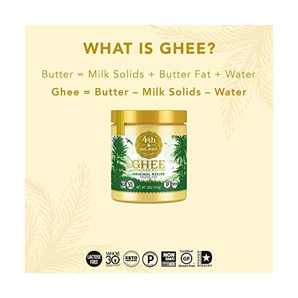 4th-Heart-Original-Grass-Fed-Ghee-Keto-Pasture-Raised-Non-GMO-Lactose-Free-Certified-Paleo-16-Ounce 4th & Heart Original Grass-Fed Ghee, 16 Ounce, Keto, Pasture Raised, Non-GMO, Lactose and Casein Free, Certified Paleo