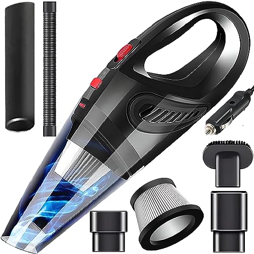 Retoo Handstaubsauger 4-in-1 Trocken DC 12 V, 120 W, 4200 Pa, Auto-Staubsauger mit HEPA-Filter, Autostaubsauger mit Bürste & Weicher Schlauch, Auto Staubsauger mit 4.8 m Kabel