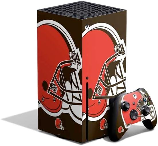 Skinit Decal Gaming Skin Compatible with Xbox Series X Bundle - Officially Licensed NFL Cleveland Browns Design