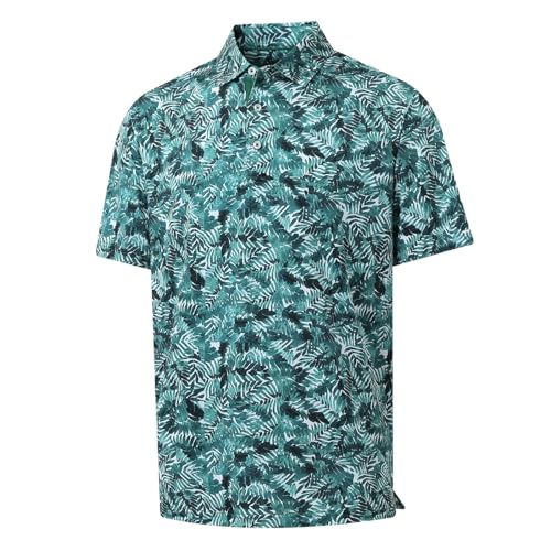 Image of Golf Shirts for Men Dry Fit Short Sleeve Print Performance Moisture Wicking Polo Shirt
