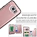 HianDier Wallet Case for Galaxy S7, Slim Protective Case with Credit Card Slot Holder Flip Folio Soft PU Leather Magnetic Closure Cover Case Compatible with Samsung Galaxy S7, Rose Gold