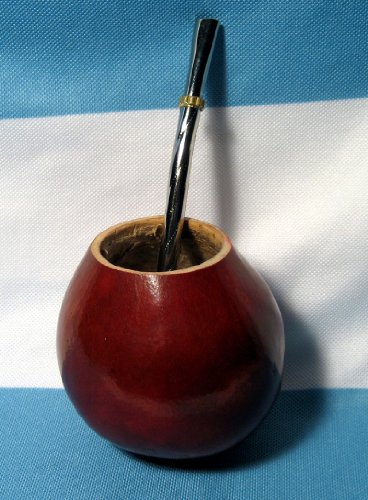 Argentina Mate Gourd Yerba Tea with Straw BOMBILLA 0059