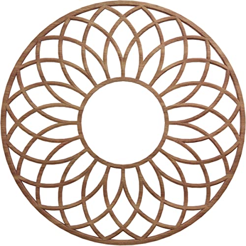 Image of Ekena Millwork 16 inchOD x 5 1 /2 inchID x 3 /8 inchT Cannes Wood Fretwork Pierced Ceiling Medallion, Walnut