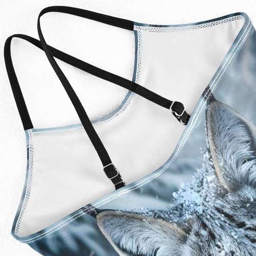 Girl's One Piece Swimsuit Frosty Bobcat Snowy Forest Beach Bathing Swimwear4
