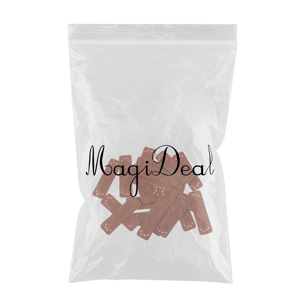 IVELECT Wholesale 20pcs PU Leather Label Sew on Labels for Jeans Bags Shoes Style 4