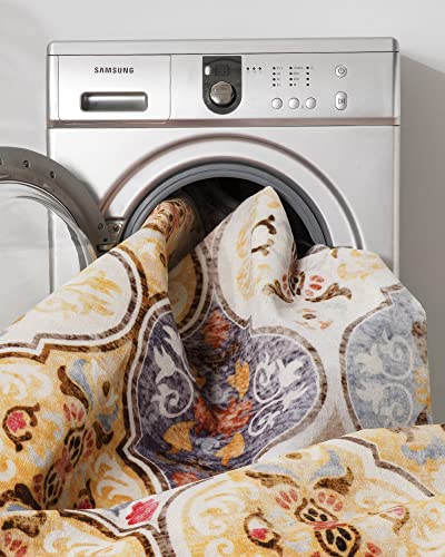 Colorful-Area-Rug-Carpet-8'X10', Distressed Moroccan Rug Modern Geometric Quatrefoil Trellis Area Rugs-Machine Washable Rugs For Living Room Bedroom Dorm Dining Playroom Office #TOP3