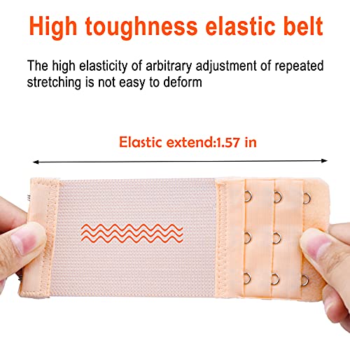 D Club Tiousoni 6 Pieces Women's Bra Extenders 2 Hook / 3 Hook Comfortable Stretchy Bra Extension Strap (Black, White, Nude) - Image 3