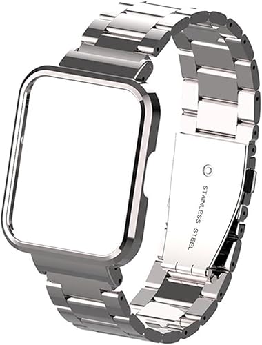 UsmAsk Ajuste para Redmi Watch 2 Lite pulsera de metal lazo magnético+protector de caso Fit para Xiaomi Watch Lite Correa Redmi Watch 3 Active Band