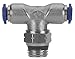 1/2" Tube x MNPT Nickel Brass Swivel Branch Tee 3PK