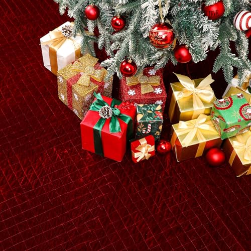 Vertintong JUA-VERTINTONG-0822 84 Inch Large Christmas Tree Skirt Deluxe Red Velvet Christmas Tree Skirt thumb #2