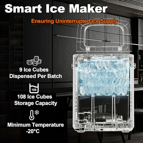 Fabricadora de hielo portátil BNZCZY 9 cubos miniatura 7