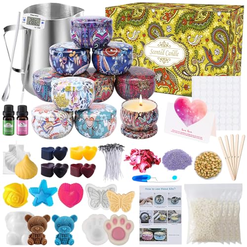 UCAMP Kit de Fabrication de Bougies Parfumées DIY - Ensemble à Faire Soi-Même pour Débutants - Cadeau de Cire