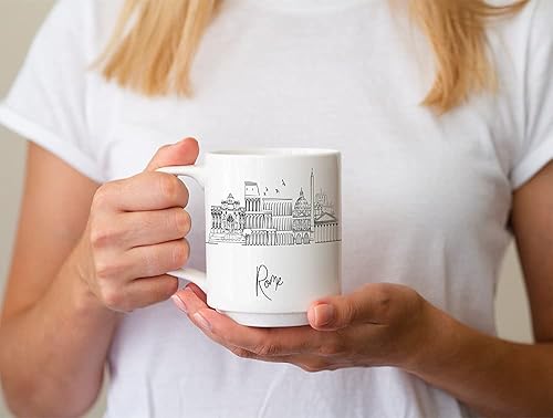 Miniatura 6 de TJ Originals - Taza de café Rome Italia, regalo de taza de café de recuerdo de viaje turístico, taza de cerámica Skyline de 11 oz, taza de cerámica