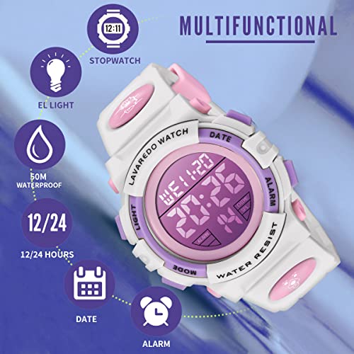 Image of Kids Watch,Boys Watch for 3-15 Year Old Boys,Digital Sport Outdoor Multifunctional Chronograph LED 50 M Waterproof Alarm Calendar Analog Watch for Children with Silicone Band,Kids Gift