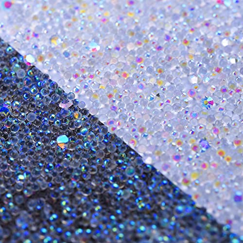 4 Bottle Micro Rhinestones Pixie Crystals Caviar Beads-Crystals Mini Bubble Nail Gems Diamonds Stones-Clear Ab Iridescent Rhinestone Shine Like Swarovski-Charms Tiny Round Glass Bead For Nails Crafts #TOP2