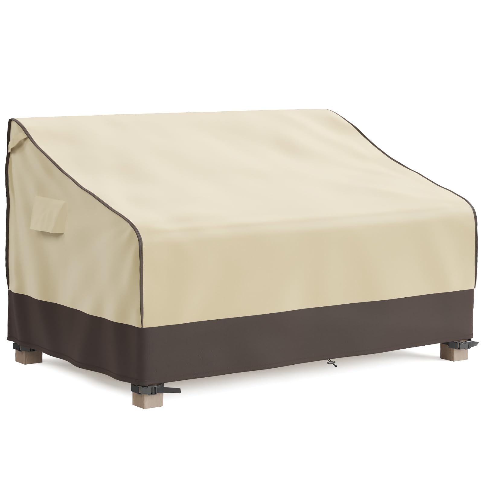 Photo 1 of MR. COVER Outdoor Couch Cover Waterproof, Patio Furniture Covers for 2-Seater Couch, Fits up to 60" W x 35" D x 35" H, Moisture-Proof & UV-Protection, Brown & Khak